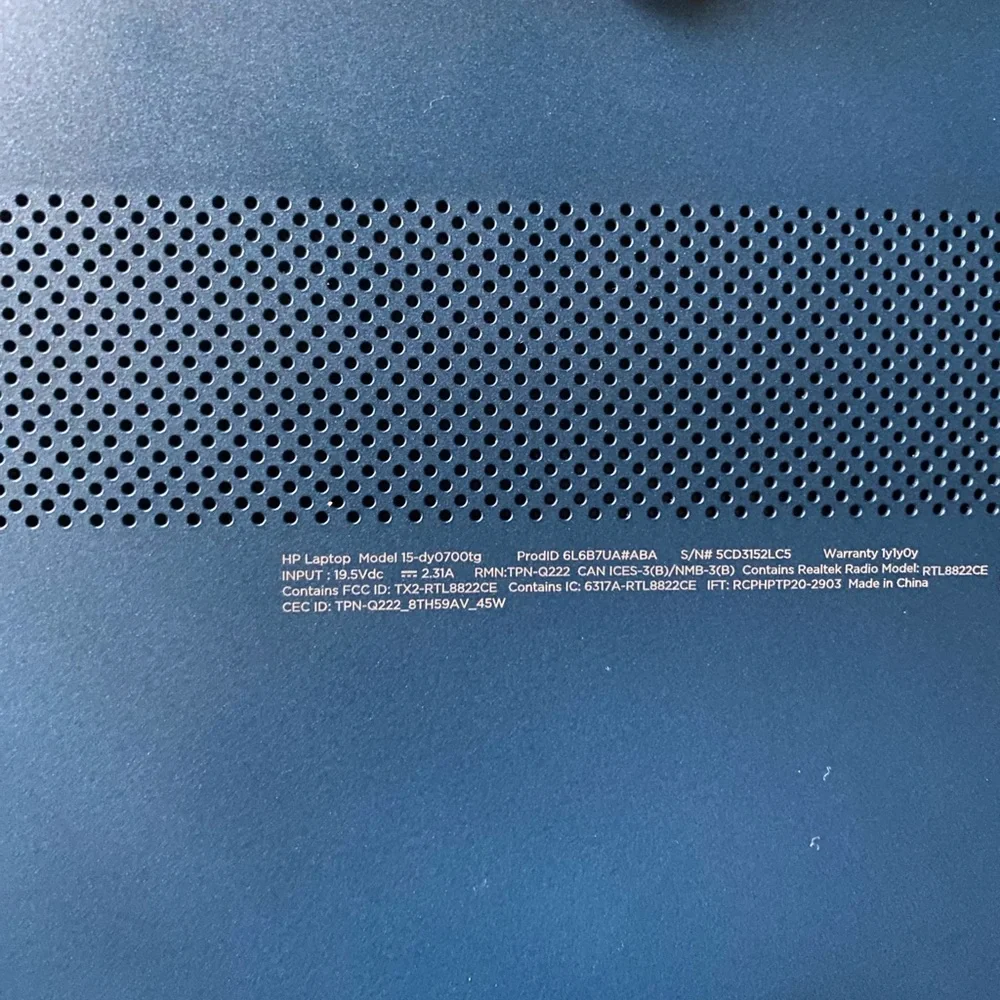 HP 15.6” Blue Laptop and Charger